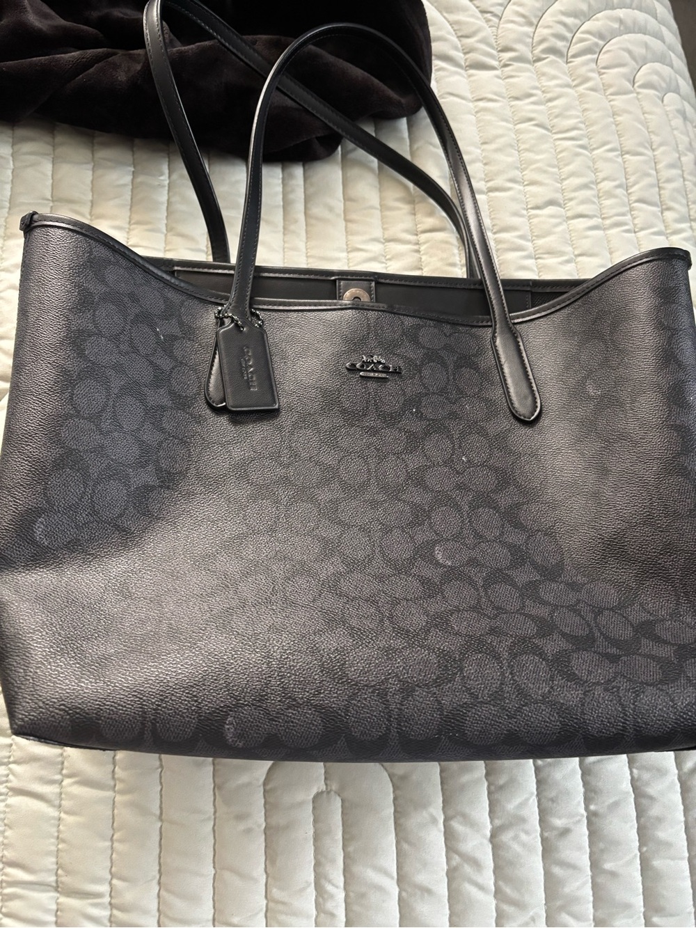 Coach Black Interior Canvas Tote
